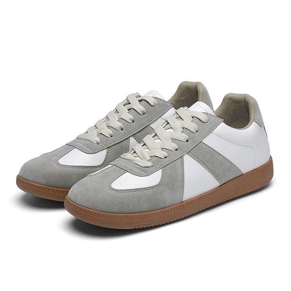 

men's casual shoes vintage gat german training shoes man sports shoe lace-up genuine leather sneakers male skateboard, Black