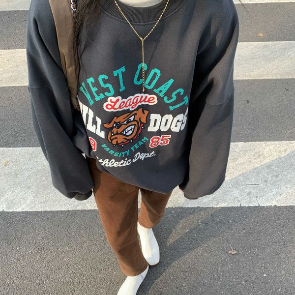 

women's jackets women winter thicken fleece hoodies jacket casual pullovers oversize sweatshirts round collar full sleeve t221105, Black;brown