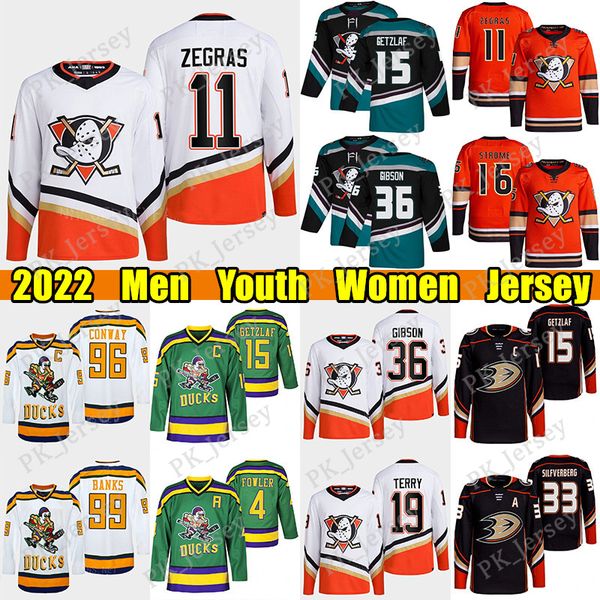 

#11 trevor zegras reverse retro hockey jersey #19 troy terry #15 ryan getzlaf cam fowler john gibson paul kariya charlie conway adam banks j, Black;red