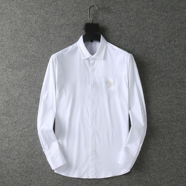 

2022 designers mens dress shirts business fashion casual shirt brands men spring slim fit shirts -3xl #16, White;black