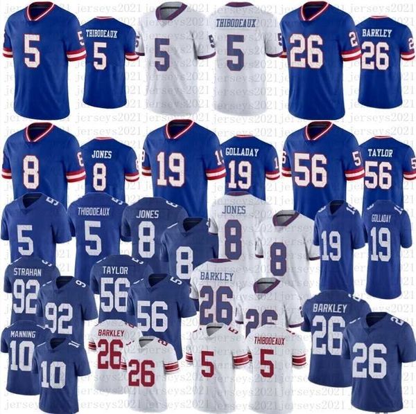 

kayvon thibodeaux football jersey men women youth 26 saquon barkley 10 eli manning 8 daniel jones 19 kenny golladay stitched jerseys, Black;red
