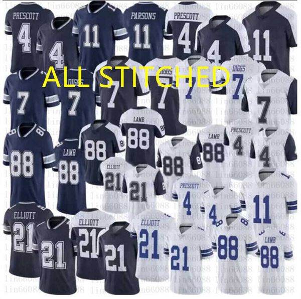 

custom micah parsons jersey polo sew dallas''cowboys''7 trevon diggs ceedee lamb dak prescott ezekiel elliott leighton v, Black