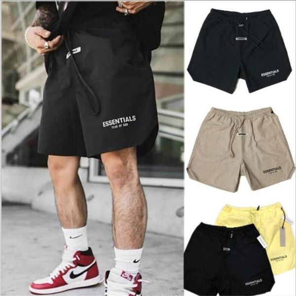

21ss stylist stylefog shorts high street double thread feel of god essentials embroidered letter casual sports pants for men and w240s, White;black