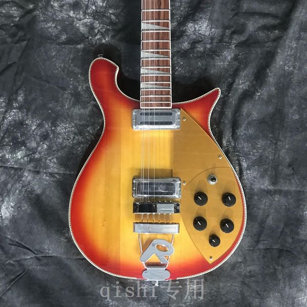 

new product ricken- backer electric guitar 2 piece of pick-up real ps red color guitar 12 strings