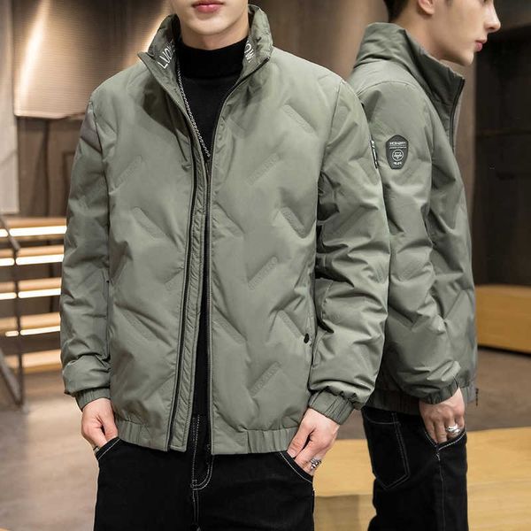 

autumn and winter 2022 new men's down jacket solid color men coat, Black