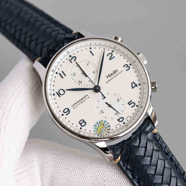 

houlin watch portugal real leather belt waterproof men's full-automatic mechanical swiss portuguese famous, Black;brown