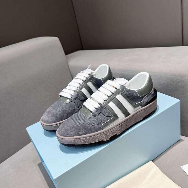 

designer curb leather lanvines sneakers casual shoes luxury men women rubber platform sole shoe outdoor nappa calfskin classic trainers lace, Black