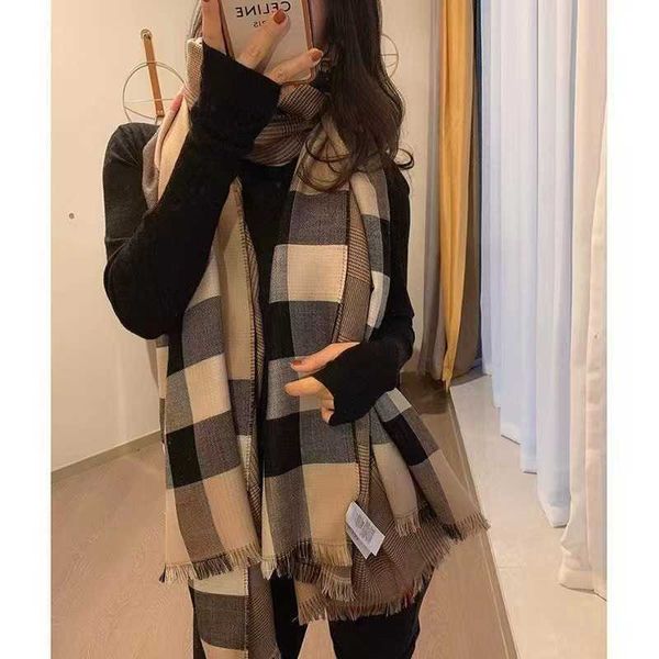 

2022 new brand designer women's scarf original alphabet fashion winter wool thermal scarf g221105, Blue;gray