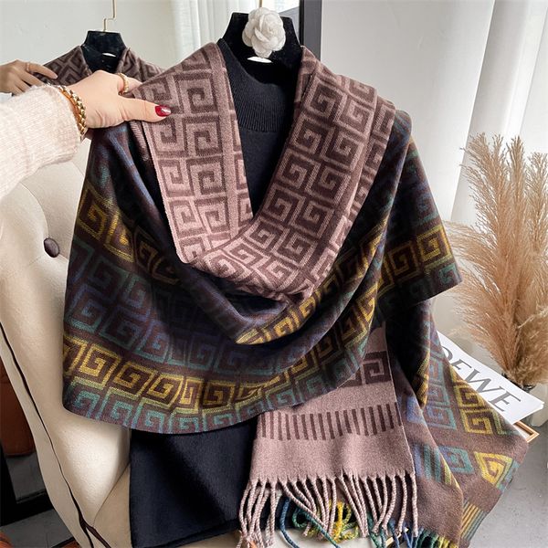 

designer cashmere head shawl scarf for womans lovers mens autumn winter casual fashion thick to keep warm classic lattice long scarf, Blue;gray
