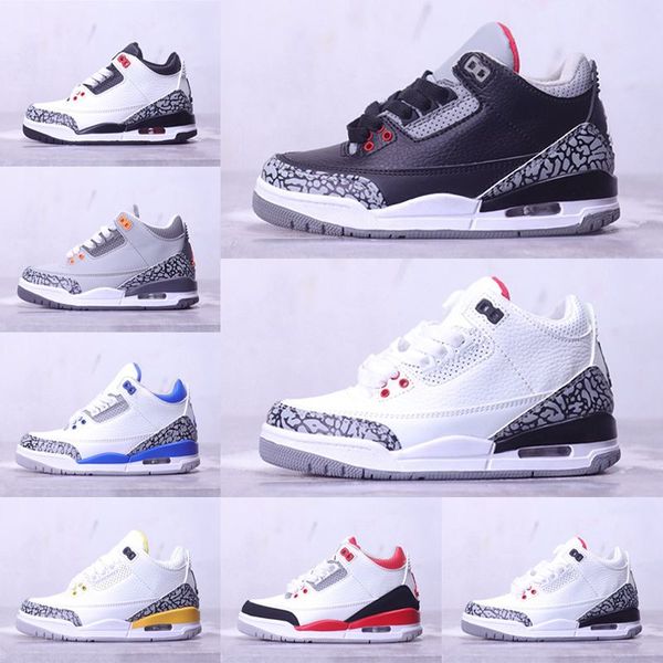 

kids shoes boy 3s sneakers girls toddler j 3 shoe high designer kid baskeball boys sneaker toddlers size 26-35 h8v7# children, Black