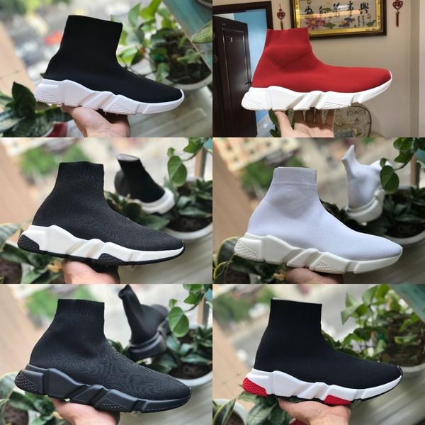 

with original box''balencaigas''designer shoes speed trainer sock shoes designer sneakers black red luxury high casual f