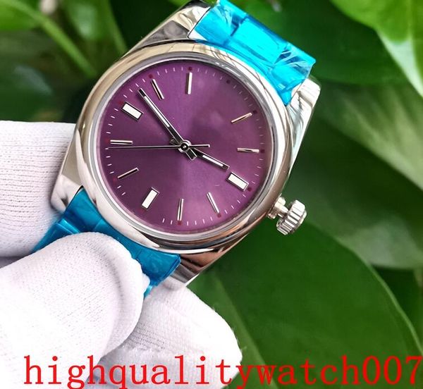

classic series watches new version 36mm wine red dial 114300 automatic 2813 mechanical stainless steel bracelet fashion mens women's wa, Slivery;brown
