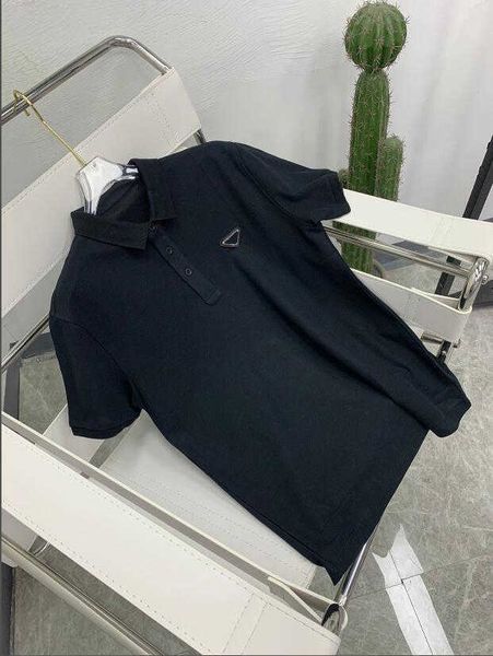 

2023 double piqu cotton polo shirt casual summer breathable solid color tees early spring mens t-shirt designer letters printed, White;black