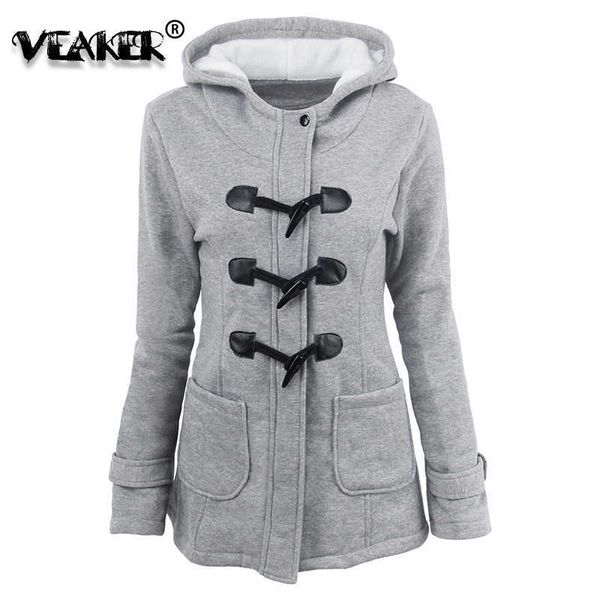 

women's jackets 6xl women fleece hoodies 2018 winter warm hoodie thick sweatshirt long sleeve hooded jacket coats horn button slim hood, Black;brown