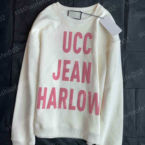 

luxury women sweatshirts fashion brand gu hoodie 2022aw early autumn thin drop shoulder long sleeve couple street sweater designer jackets, Black