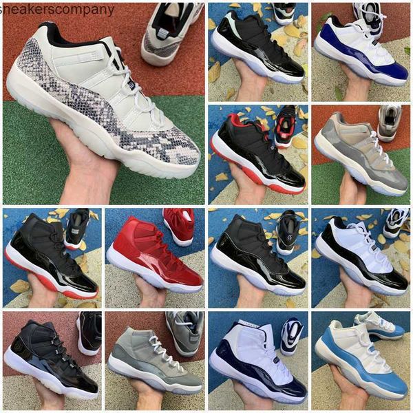 

11 jumpman 11s men outdoor shoes 25th anniversary low white bred concord legend blue ovo grey snake skin pantone mens women sneakers, Black