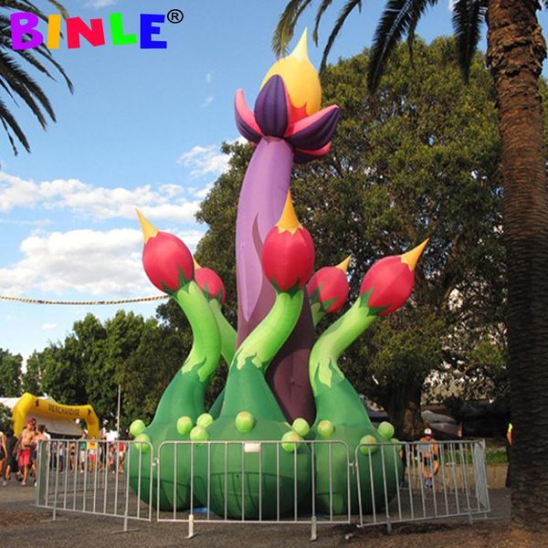 

6mh giant inflatable flower colorful standing tree model for party events decoration