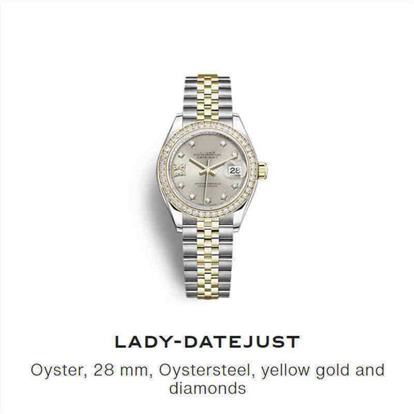 

present ladies watch 28mm for datejust es diamonds waterproof self winding clock zegarek damski montre femme luxe, Slivery;brown