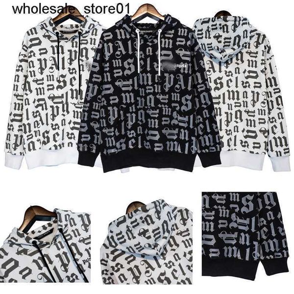 

men's hoodies designer sweatshirts palmss lovers letters autumn men's fashion hoodie, Black