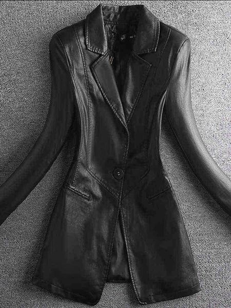 

lautaro spring elegant black light soft faux leather blazer long sleeves slim fit luxury women blazers and jackets fashion 2021 j220727