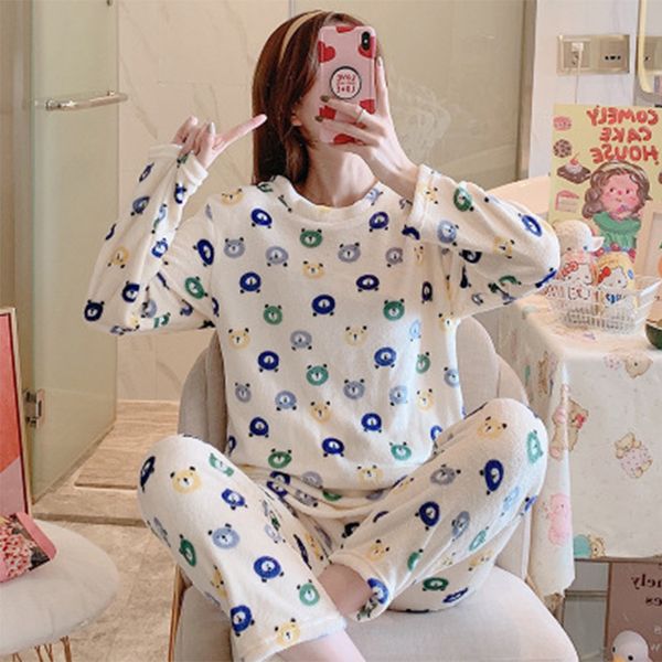 

designer sleepwear women's 2023 fall winter pyjamas suit flannel velvet home clothe flirting winter trouser suits sleepwears pajamas se, Black;red