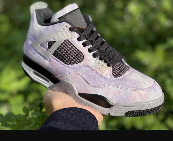 

designer shoes outdoor sneakers basketball 4s amethyst wave bright crimson-black-cement grey skateboard sports original 4 zen master men