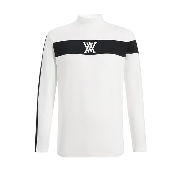 

golf apparel autumn winter men's underwear shirts male plus velvet keep warm outdoor sport leisure t-shirts black white color, Black;blue