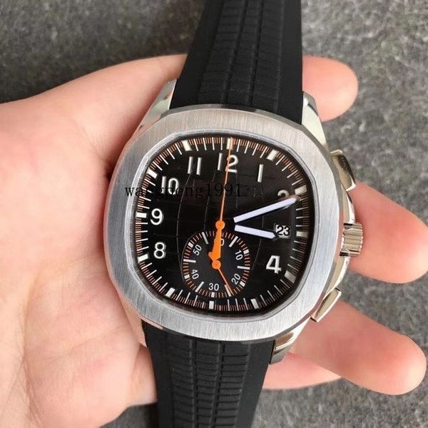 

om super men watches 42 mm slide timing work 5968-001 integrated movement rubber strap transparent mechanical automatic wristwatches, Slivery;brown