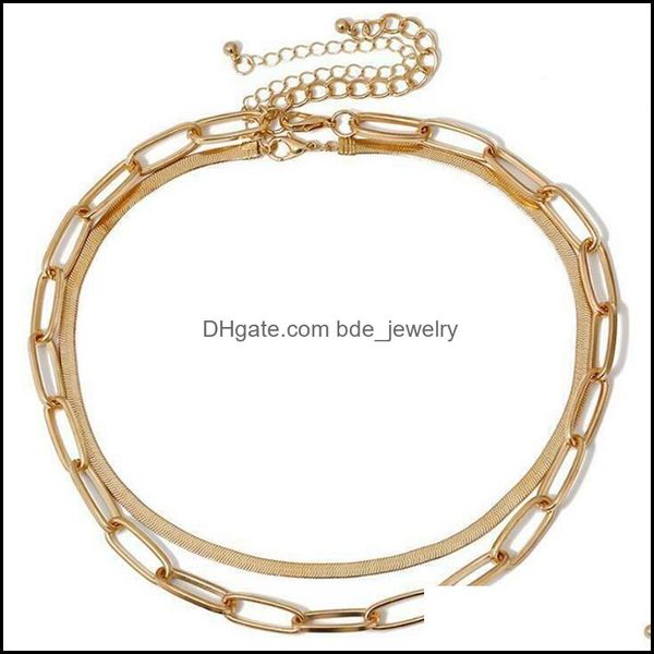 

chains fashion mtilayered snake chain necklace for women vintage choker party jewelry gift chains drop delivery necklaces pendants dhsdv, Silver