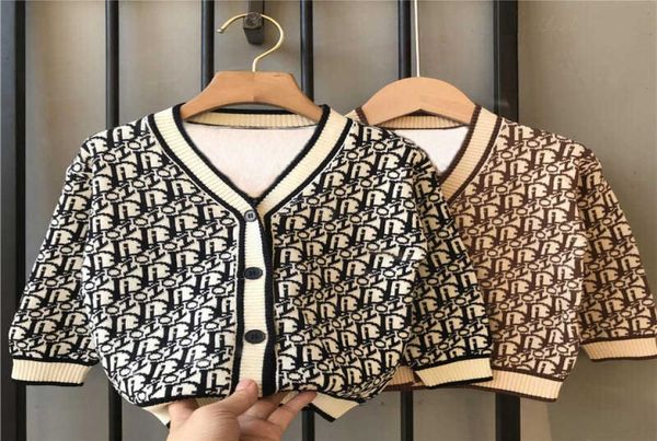 

spring girl boy sweaters autumn children cartoon jumper knitted cotton pullover vneck warm outerwear 210y kids casual clothing y5165986, Blue