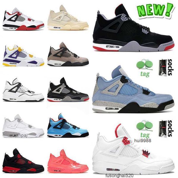 

selling 4 4s jumpman iv basketball shoes bred university blue red metallic sail taupe haze diy pure money punch thunder kaws grey mens jorda, Black