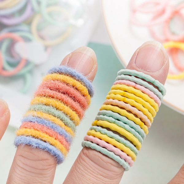

100pcs/set hair rubber bands girl small rubber band thumb scrunch br087, Pink