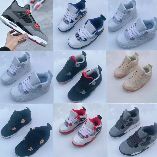 

infrared td 4s kids baketball shoes cool grey newborn baby big boys girls preschool gradeschool toddlers sneakers children trainers dyy, Black