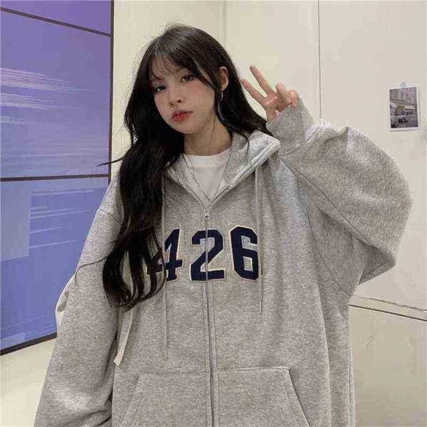 

fleecehoodies streetwear y2k letter print grunge goth oversized zip-up hoodies harajuku hip-hop kawaii women sweatshirts, Black;brown
