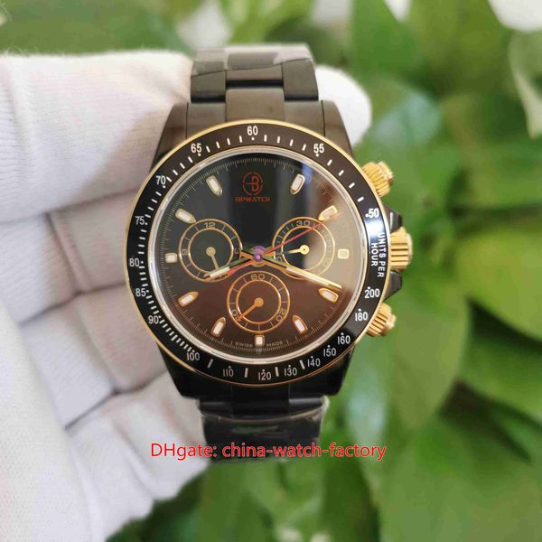

better version mens watch cal.4130 movement 40mm cosmograph chronograph workin black pvd case watches transparent mechanical automatic men&#, Slivery;brown
