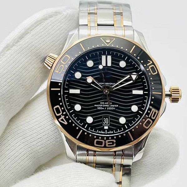 

mens fashion watch clear case back 42mm sapphire mirror automatic mechanical outdoor sport watch black dial stainless steel 300 watches crow, Slivery;brown