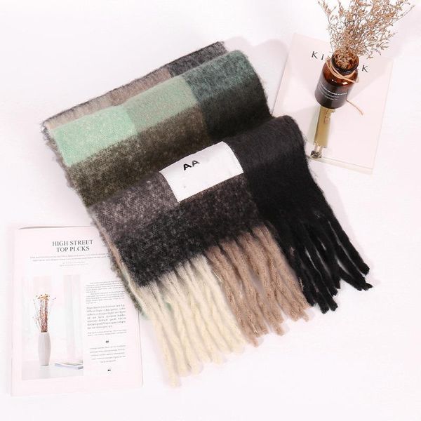 

cashmere scarfs womens scarf for women essentials knit wrap neckerchiefs fsahion plaid woolen shawls keep warm tassels echarpe schal wraps s, Blue;gray