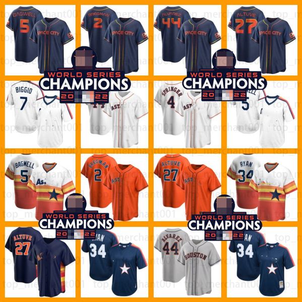 

2022 world series champions baseball jersey jose altuve jeremy pena yordan alvarez alex bregman kyle tucker yuli gurriel houston chas mccorm, Blue;black