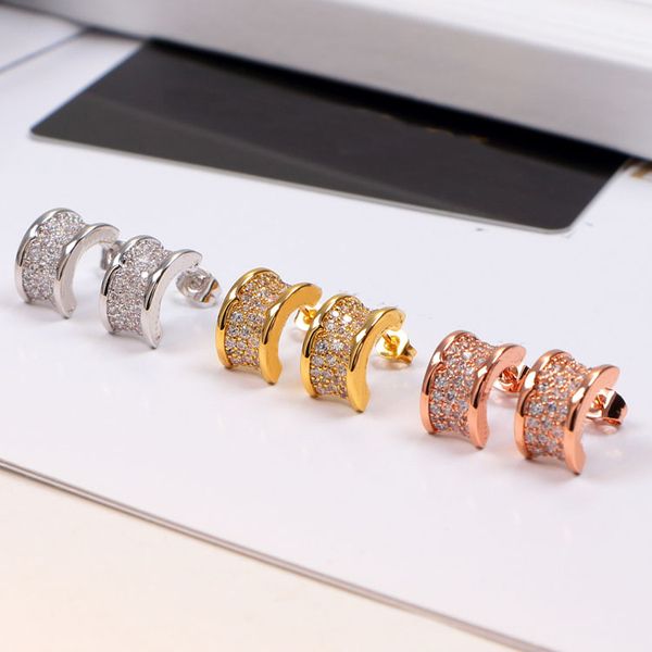 

women pearl stud earring designers jewelry diamond love shape ear studs luxury hoops fashion gold 925 silver love earrings c bijoux de luxe, Golden;silver