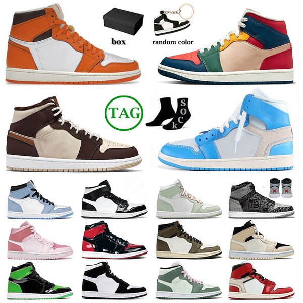 

with box jumpman 1 1s basketball shoes mens womens big size 13 starfish patent bred high og dark mocha fragment pink mid dutch green sports