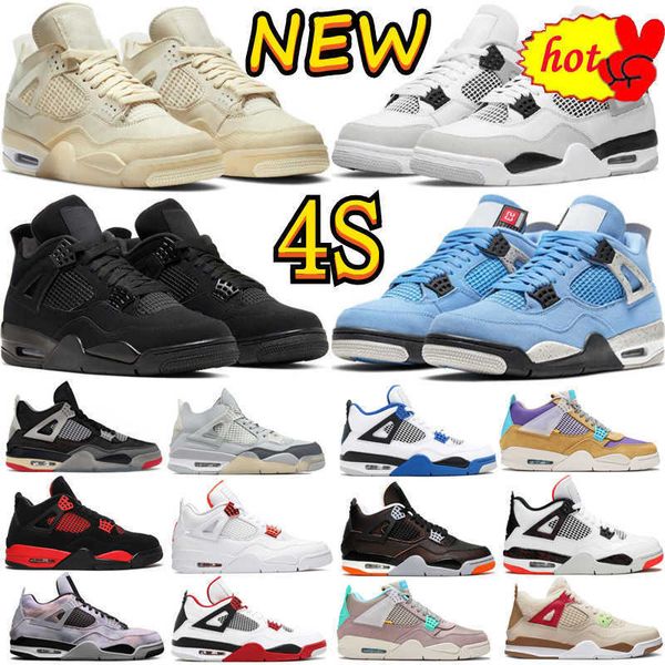 

2022 4 4s basketball shoes lightning hyper royal university blue shimmer bred military black cat canvas sand white oreo red sail thunder