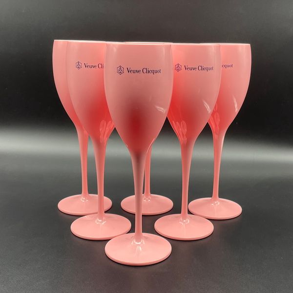 

6pcs orange wine party champagne coupes glass vcp flutes goblet champage ice imperial plastic veuve clicquot cups