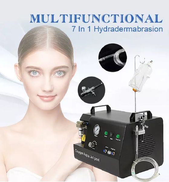

portable multi-functional 2 in 1 water facial oxygen jet peel hydradermabrasion deep cleansing dermabrasion skin rejuvenation microdermabras, Black;white