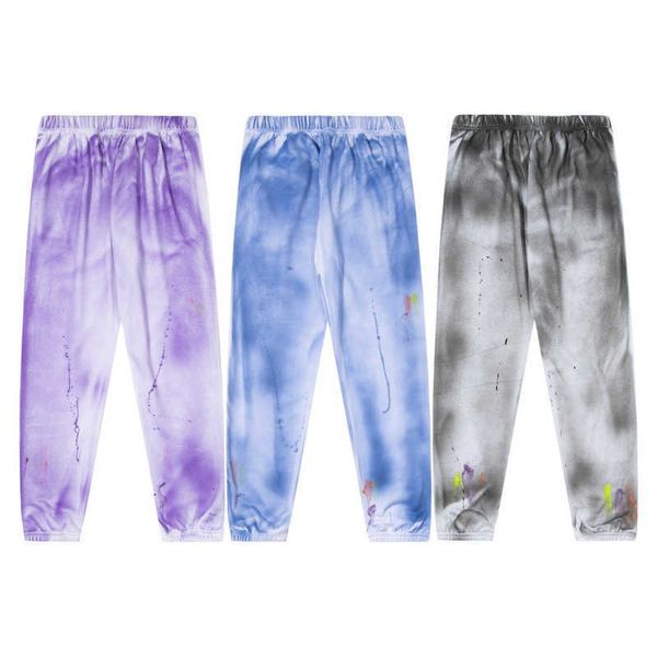 

glleryes designer brand pants trendy dept fashion graffiti tie dye casual boys street, Black