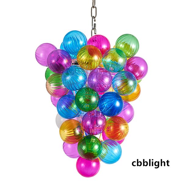 

contemporary crystal pendant lamps grapes shape ball hand blown glass chandelier light with led bulbs hanging fixtures for l lobby mall club
