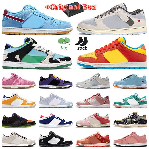 

2022 wholesale lows running shoes with box dunke mens womens eur36-48 original fashion panda green apple club phillies playstation chunky