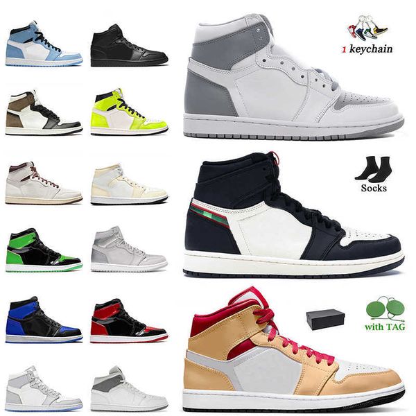 

1s high og basketball shoes women mens jumpman 1 surfaces stealth sports illustrated university blue patent bred jorda trainers paris white