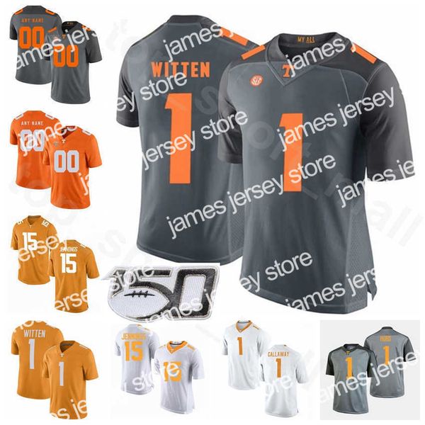 

american college football wear kids women men ncaa football tennessee volunteers college 1 jason witten jersey 15 jauan jennings 1 jalen hur, Black
