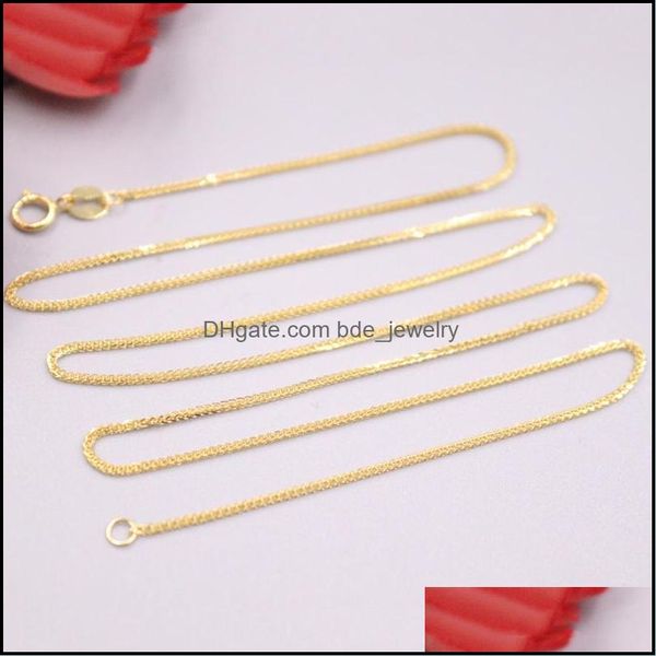 

chains real 18k yellow gold necklace 1mmw women wheat chain 19 6inch 1 82 1g d pure chains drop delivery jewelry necklaces pendants dh2hz, Silver