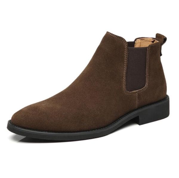 

men chelsea boots plus big size 46 black brown high leather casual shoes autumn